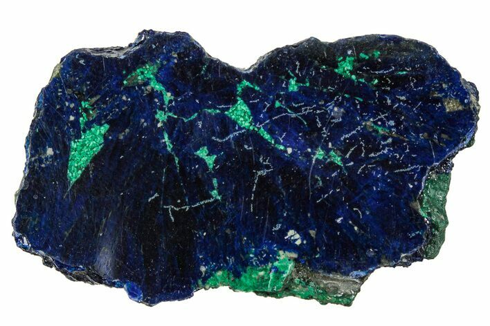 Vivid Blue, Cut/Polished Azurite & Malachite Nodule - Siberia #335265